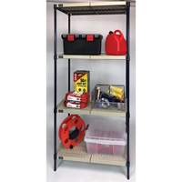 Wire Shelving Unit with Plastic Shelves, Wire Frame with Plastic Shelves, Boltless, 600 lbs. Capacity, 30" W x 72" H x 24" D Helyx Safety & Industrial Supplies