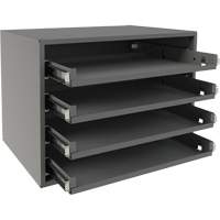 Support &agrave; petit roulement, Acier, 4 compartiments, 15-9/16" la x 11-7/8" p, 11-5/16" h, Gris Helyx Safety & Industrial Supplies