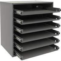 Support de glissi&egrave;re &agrave; petit roulement, Acier, 6 compartiments, 15-9/16" la x 11-7/8" p, 16-3/8" h, Gris Helyx Safety & Industrial Supplies