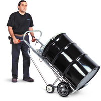 Drum Truck with Hand Brake, Aluminum Construction, 25 - 55 US Gal. (20 - 45 Imperial Gal.) Helyx Safety & Industrial Supplies