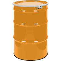 Steel Drums, 55 US gal (45 imp. gal.), Unlined, Orange, Open Top, UN1A2/Y1.5/150, 16 Gauge Helyx Safety & Industrial Supplies