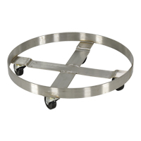 Chariots pour barils, Acier inoxydable, Capacit&eacute;e 800 lb, Diam&egrave;tre 23-1/4", Roue en Caoutchouc Helyx Safety & Industrial Supplies