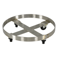 Chariots pour barils, Acier inoxydable, Capacit&eacute;e 800 lb, Diam&egrave;tre 23-1/4", Roue en Caoutchouc Helyx Safety & Industrial Supplies