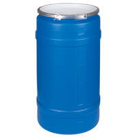Polyethylene Drums, 30 US gal. (25 imp. Gal.), Open Top, Blue Helyx Safety & Industrial Supplies