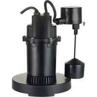 Pompe de puisard submersible thermoplastique, 2560 gal./h, 115 V, 4,6 A, 1/3 CV Helyx Safety & Industrial Supplies
