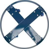 Chariot pour baril, Acier, Capacit&eacute;e 1400 lb, Diam&egrave;tre 24", Roue en &eacute;lastique bleu Helyx Safety & Industrial Supplies