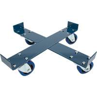 Drum Dolly, Steel, 1400 lbs. Capacity, 24" Diameter, Blue Elastic Casters Helyx Safety & Industrial Supplies