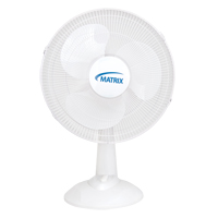 Oscillating Desk Fan with Push Buttons, 16" Diameter, 3 Speeds Helyx Safety & Industrial Supplies
