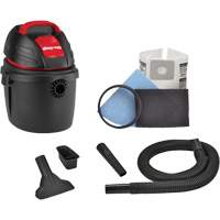 Portable Shop Vacuum, Wet-Dry, 2.5 HP, 2.5 US Gal. (9.5 Litres) Helyx Safety & Industrial Supplies
