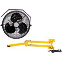 Trousse de ventilateur pour poste de travail industriel avec bras double verrouillable, Industriel, 3 vitesses, Diam&egrave;tre de 12" Helyx Safety & Industrial Supplies