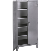 Rough & Tough Storage Cabinets, Steel, 4 Shelves, 72" H x 72" W x 24" D, Grey Helyx Safety & Industrial Supplies