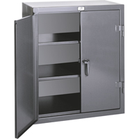 Counter Top Storage Cabinets, Steel, 2 Shelves, 36" H x 36" W x 20" D, Grey Helyx Safety & Industrial Supplies