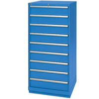 Armoires de rangement avec tiroirs, 9 tiroirs, 28-1/4" la x 28-1/2" p x 59-1/2" h, Bleu brillant Helyx Safety & Industrial Supplies