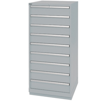 Armoires de rangement avec tiroirs, 9 tiroirs, 28-1/4" la x 28-1/2" p x 59-1/2" h, Gris Helyx Safety & Industrial Supplies