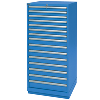 Armoires de rangement avec tiroirs, 15 tiroirs, 28-1/4" la x 28-1/2" p x 59-1/2" h, Bleu brillant Helyx Safety & Industrial Supplies