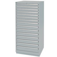 Armoires de rangement avec tiroirs, 15 tiroirs, 28-1/4" la x 28-1/2" p x 59-1/2" h, Gris Helyx Safety & Industrial Supplies