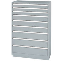 Armoires de rangement avec tiroirs, 9 tiroirs, 40-1/4" la x 22-1/2" p x 59-1/2" h, Gris Helyx Safety & Industrial Supplies