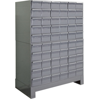 Armoires &agrave; tiroirs industriels avec base, 60 tiroirs, 34-1/8" la x 12-1/4" p x 48-1/8" h, Gris Helyx Safety & Industrial Supplies