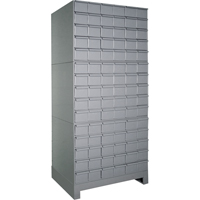 Armoires &agrave; tiroirs industriels avec base, 90 tiroirs, 34-1/8" la x 12-1/4" p x 69-1/8" h, Gris Helyx Safety & Industrial Supplies