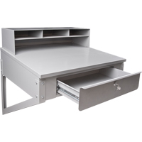 Wall-Mounted Shop Desk, 34-1/2" W x 28" D x 31" H, Grey Helyx Safety & Industrial Supplies