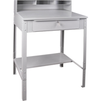 Open Floor Style Shop Desk, 34-1/2" W x 30" D x 53" H, Grey Helyx Safety & Industrial Supplies