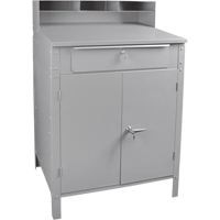 Cabinet Style Shop Desk, 34-1/2" W x 30" D x 53" H, Grey Helyx Safety & Industrial Supplies