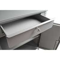 Cabinet Style Shop Desk, 34-1/2" W x 30" D x 53" H, Grey Helyx Safety & Industrial Supplies