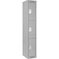 Casiers Clean Line, 3 niveaux, 12" x 18" x 72", Acier, Gris, Rivet (assembl&eacute;) Helyx Safety & Industrial Supplies