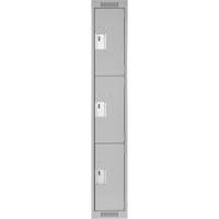 Casiers Clean Line, 3 niveaux, 12" x 18" x 72", Acier, Gris, Rivet (assembl&eacute;) Helyx Safety & Industrial Supplies