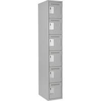 Petits casiers Clean Line, 6 niveaux, 12" x 18" x 72", Acier, Gris, Rivet (assembl&eacute;) Helyx Safety & Industrial Supplies