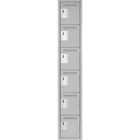 Petits casiers Clean Line, 6 niveaux, 12" x 18" x 72", Acier, Gris, Rivet (assembl&eacute;) Helyx Safety & Industrial Supplies