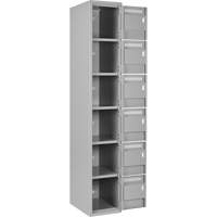 Petits casiers Clean Line, 6 niveaux, Bloc de 3, 36" x 18" x 72", Acier, Gris, Rivet (assembl&eacute;) Helyx Safety & Industrial Supplies