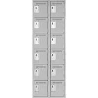 Petits casiers Clean Line, 6 niveaux, Bloc de 2, 24" x 18" x 72", Acier, Gris, Rivet (assembl&eacute;) Helyx Safety & Industrial Supplies