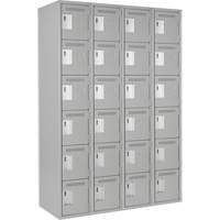 Petits casiers Clean Line, 6 niveaux, Bloc de 4, 48" x 18" x 72", Acier, Gris, Rivet (assembl&eacute;) Helyx Safety & Industrial Supplies