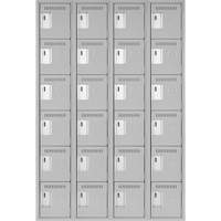 Petits casiers Clean Line, 6 niveaux, Bloc de 4, 48" x 18" x 72", Acier, Gris, Rivet (assembl&eacute;) Helyx Safety & Industrial Supplies