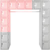 Arche de casiers &eacute;conomiques assembl&eacute;s Clean Line, 16 niveaux, Bloc de 3, 18" x 72" x 12", Acier Helyx Safety & Industrial Supplies