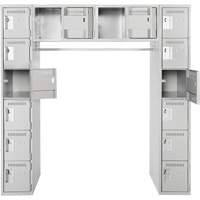 Arche de casiers &eacute;conomiques assembl&eacute;s Clean Line, 16 niveaux, Bloc de 3, 18" x 72" x 12", Acier Helyx Safety & Industrial Supplies