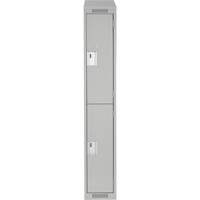 Casiers Clean Line, 2 niveaux, 12" x 18" x 78", Acier, Gris, Rivet (assembl&eacute;) Helyx Safety & Industrial Supplies