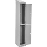 Casiers Clean Line, 2 niveaux, Bloc de 4, 48" x 18" x 78", Acier, Gris, Rivet (assembl&eacute;) Helyx Safety & Industrial Supplies