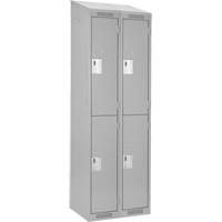Casiers Clean Line, 2 niveaux, Bloc de 2, 24" x 18" x 78", Acier, Gris, Rivet (assembl&eacute;) Helyx Safety & Industrial Supplies