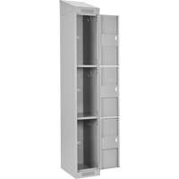 Casiers Clean Line, 3 niveaux, Bloc de 4, 48" x 18" x 78", Acier, Gris, Rivet (assembl&eacute;) Helyx Safety & Industrial Supplies