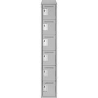 Petits casiers Clean Line, 6 niveaux, 12" x 18" x 78", Acier, Gris, Rivet (assembl&eacute;) Helyx Safety & Industrial Supplies