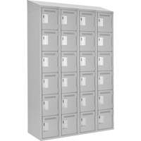 Petits casiers Clean Line, 6 niveaux, Bloc de 4, 48" x 18" x 78", Acier, Gris, Rivet (assembl&eacute;) Helyx Safety & Industrial Supplies