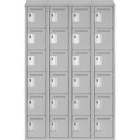 Petits casiers Clean Line, 6 niveaux, Bloc de 4, 48" x 18" x 78", Acier, Gris, Rivet (assembl&eacute;) Helyx Safety & Industrial Supplies
