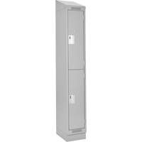 Casiers Clean Line, 2 niveaux, 12" x 18" x 82", Acier, Gris, Rivet (assembl&eacute;) Helyx Safety & Industrial Supplies