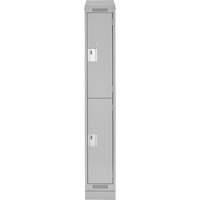 Casiers Clean Line, 2 niveaux, 12" x 18" x 82", Acier, Gris, Rivet (assembl&eacute;) Helyx Safety & Industrial Supplies