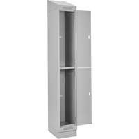 Casiers Clean Line, 2 niveaux, Bloc de 4, 48" x 18" x 82", Acier, Gris, Rivet (assembl&eacute;) Helyx Safety & Industrial Supplies