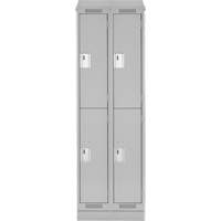 Casiers Clean Line, 2 niveaux, Bloc de 2, 24" x 18" x 82", Acier, Gris, Rivet (assembl&eacute;) Helyx Safety & Industrial Supplies