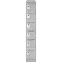 Petits casiers Clean Line, 6 niveaux, 12" x 18" x 82", Acier, Gris, Rivet (assembl&eacute;) Helyx Safety & Industrial Supplies