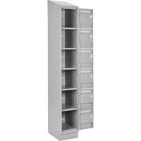Petits casiers Clean Line, 6 niveaux, Bloc de 4, 48" x 18" x 82", Acier, Gris, Rivet (assembl&eacute;) Helyx Safety & Industrial Supplies